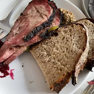 Pastrami- came with sauerkraut, jalapeño, mustard and rye bread
