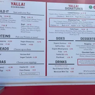 menu