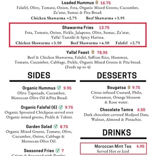 Yalla! Menu October, 2024 . Signatures
