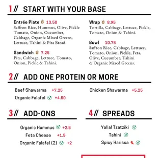 Yalla! Menu October, 2024 . Build it