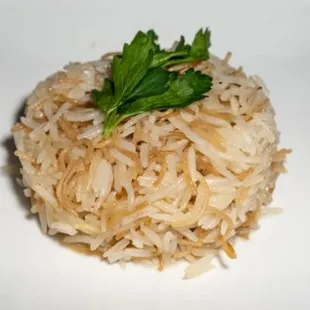 a close up of a rice dish