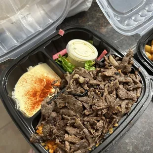 Beef shawarma dinner