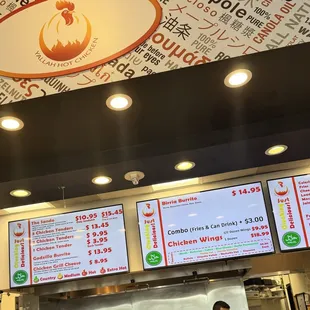 menus and prices
