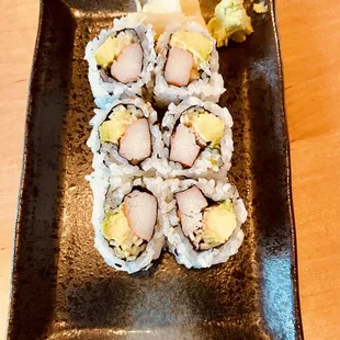 a plate of sushi