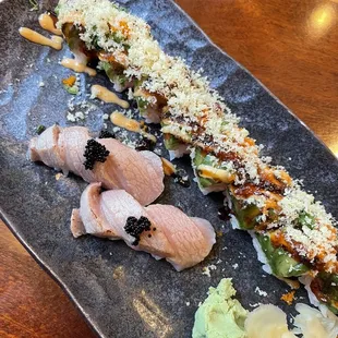 The sushi roll is called Magic and the nigiris are otoro.