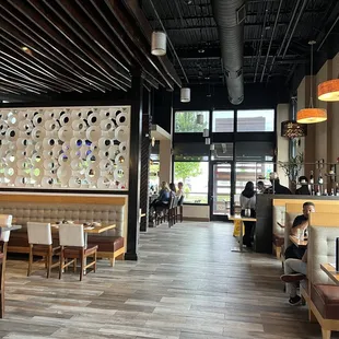 Ample seating with main bar at the front of the restaurant