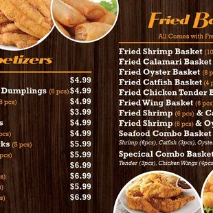 Appetizers and Fried baskets