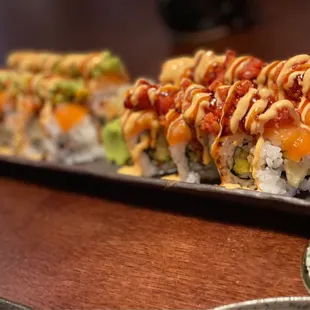 a plate of sushi