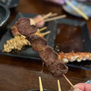Chicken heart yakitori