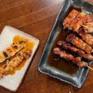 skewered meat on skewers