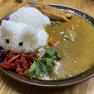 Curry rice with chicken katsu