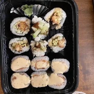 Eel Cucumber Roll and Spicy Salmon Roll