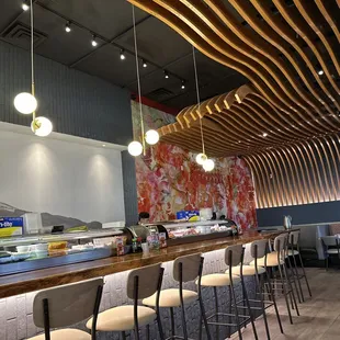 interior, sushi and sashimi