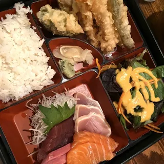 9 Piece Sashimi and Tempura Bento Box