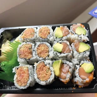 Spicy tuna and Alaska Roll