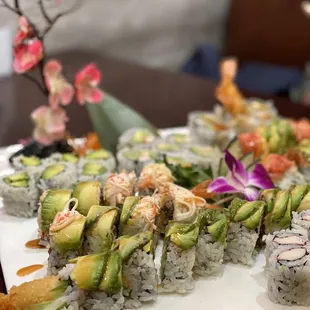 Paradise Roll Shrimp Tempura Hand Roll Caterpillar Roll Crab Stick Roll California Hand Roll Avocado Roll