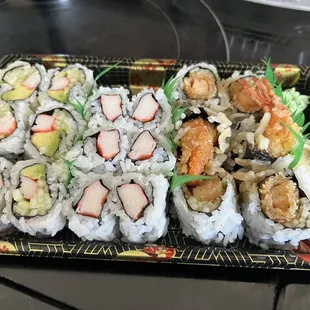 California Roll, Crab Stick Roll, Shrimp Tempura Roll