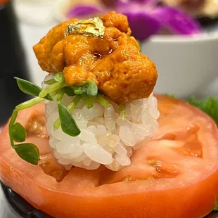 a close up of a plate of food