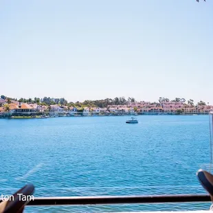 outside in the patio area