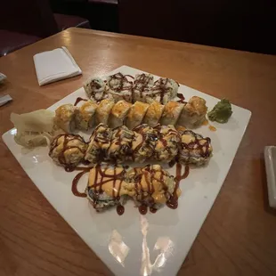 Baltimore Roll B, Angry Dragon Roll, and the Volcano Roll
