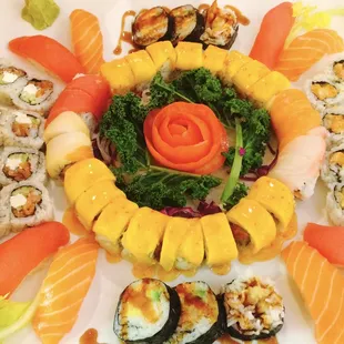 sushi, sashimi, sushi and sashimi, food