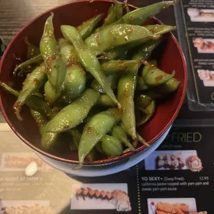Spicy Garlic Edamame