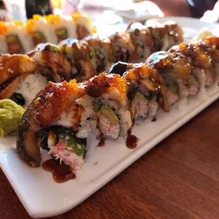 a plate of sushi