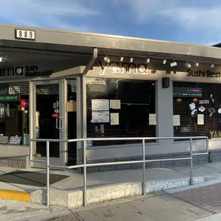 the front of the restaurant