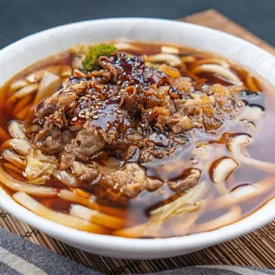a closeup of a bowl of soup