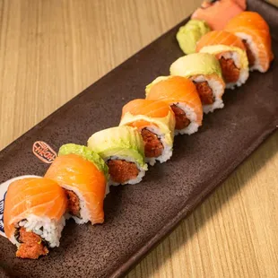 sushi with salmon and avocado