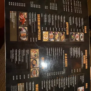 the menu