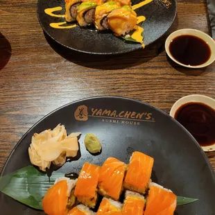 dragon roll and the superman roll