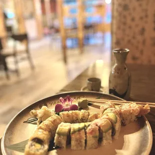 Spicy Salmon Roll and Hawaii Roll