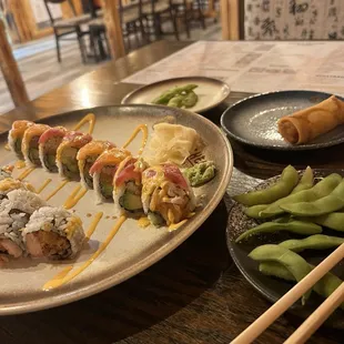 Earthquake roll Shrimp Tempura Roll Spring roll Edamame