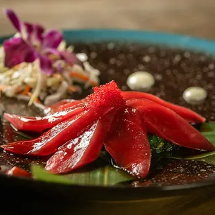 a plate of sushi