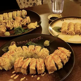 Top: Super Duper Roll + Volcano Roll Bottom: Crazy Yama Roll + Dancing Roll Spring Roll