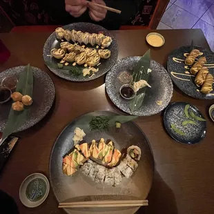 various types of sushi