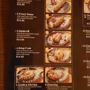 Menu 1.23