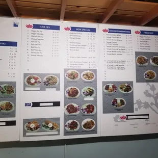 a menu for a restaurant