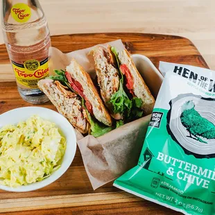 a bag of buttermilk and a bowl of potato salad