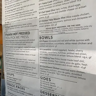 menu