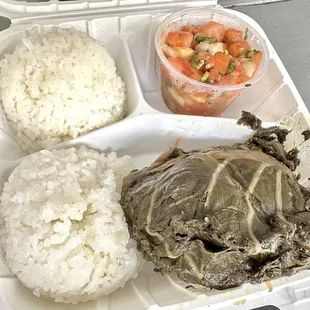 #2.  Lau lau with lomi lomi salmon.