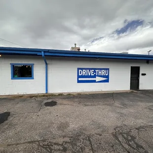 The main entrance is on the left in this photo and there&apos;s also a drive-thru (10/29/2023)