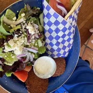 Gyro with a side falafel.