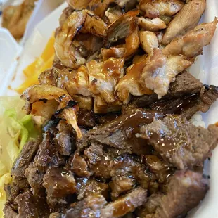 Beef Chicken and Beef Plate