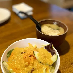 Side Ginger Salad and Miso soup
