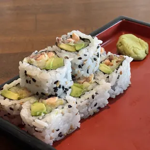 Salmon Lover Roll with added cucumber