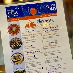 Magical Dining Menu 2024