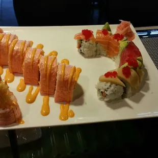 Super Crunchy Roll and Rainbow Roll
