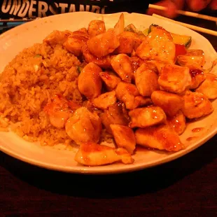 Teriyaki chicken. me and my brother scarf it down with ease.